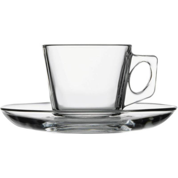 Taza Con Platillo Vidrio Templado Vela 80Cc Pasabahce