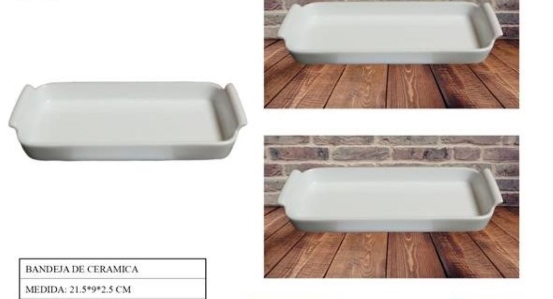 Bandeja De Cerámica 21.5*9*2.5cm
