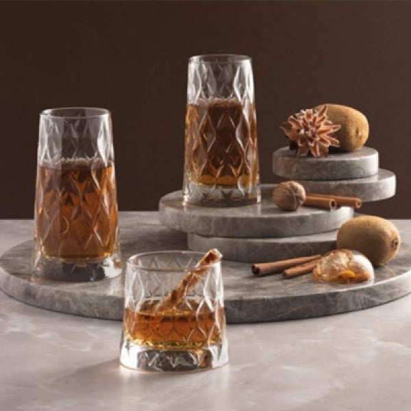 Set de 6 Vasos Vidrio Alto 450cc Leafy