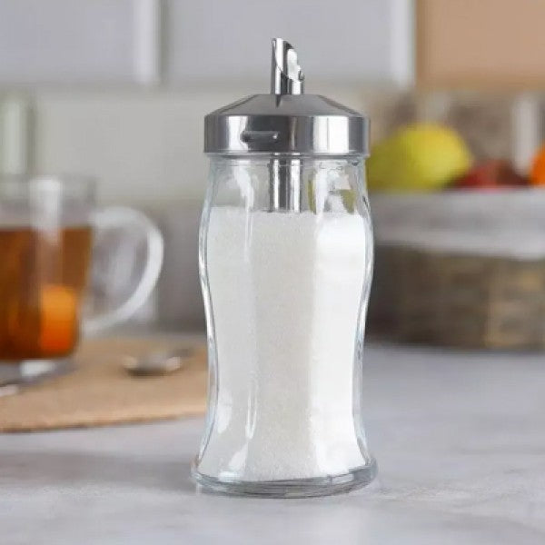 Azucarero Vidrio Tapa Acero 240Cc Pasabahce