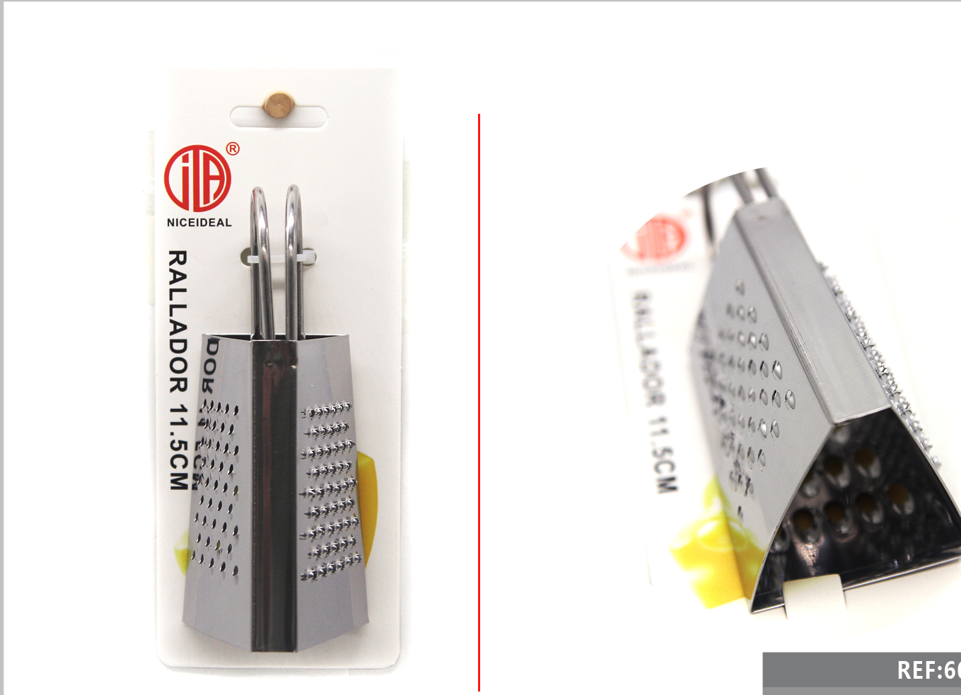 Mini Rallador De Limón Cocina Acero 11,5 Cm Tres Caras