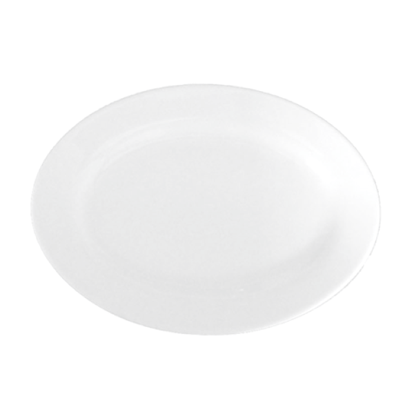 Azafate Ovalado Porcelana Blanco 25 Cm C/borde Star Round
