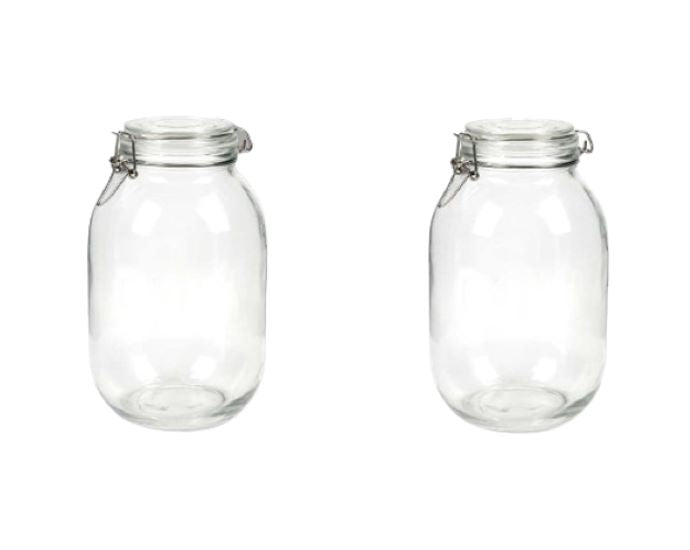 Frasco Vidrio Tapa Hermética 3000cc Harina Condimentos