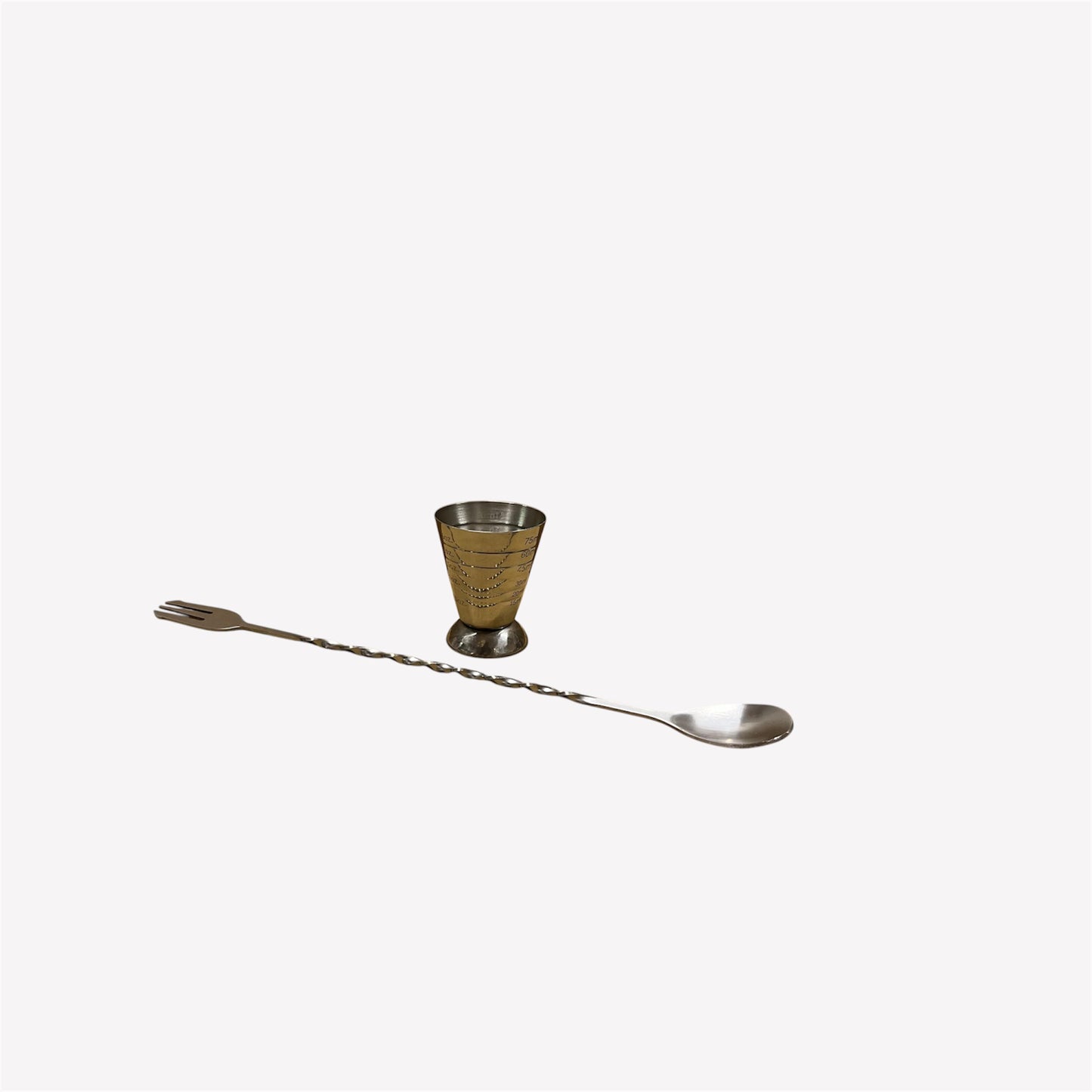 Set bar básico cuchara tridente más jigger