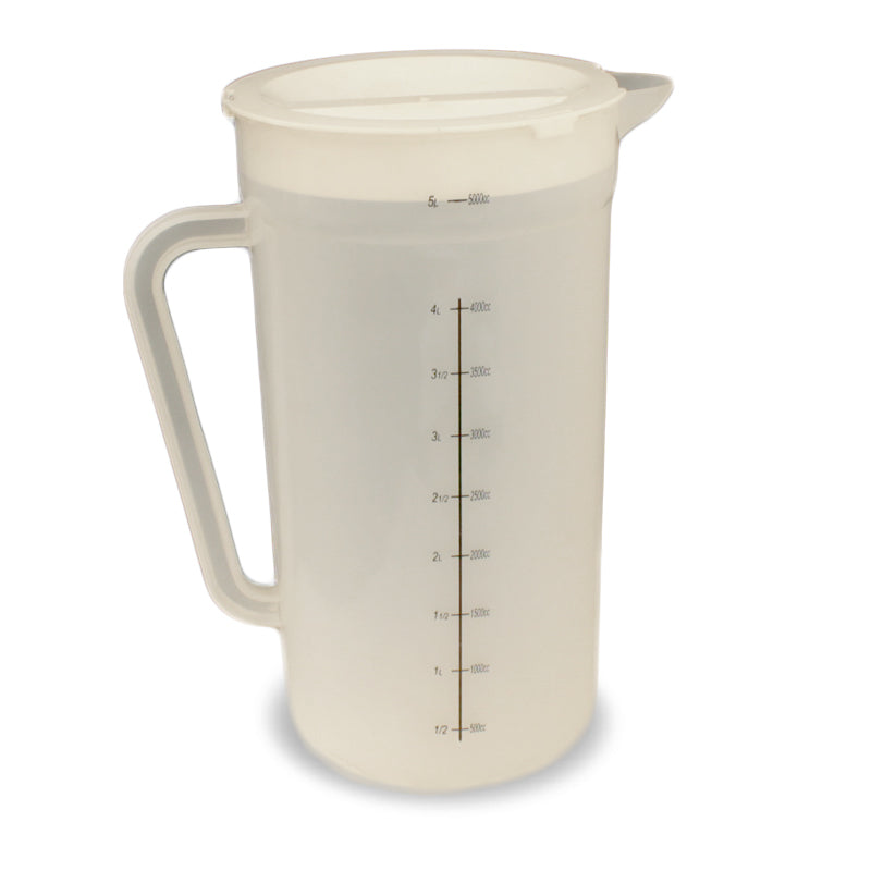 Jarro Plastico Traslucido Con Tapa De 5 Lts