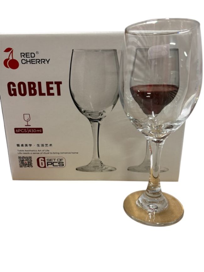 Set De 6 Copas De Vino 430 Ml Vidrio