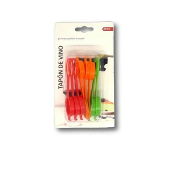 Set Tapon Para Vino Colores 8 Piezas