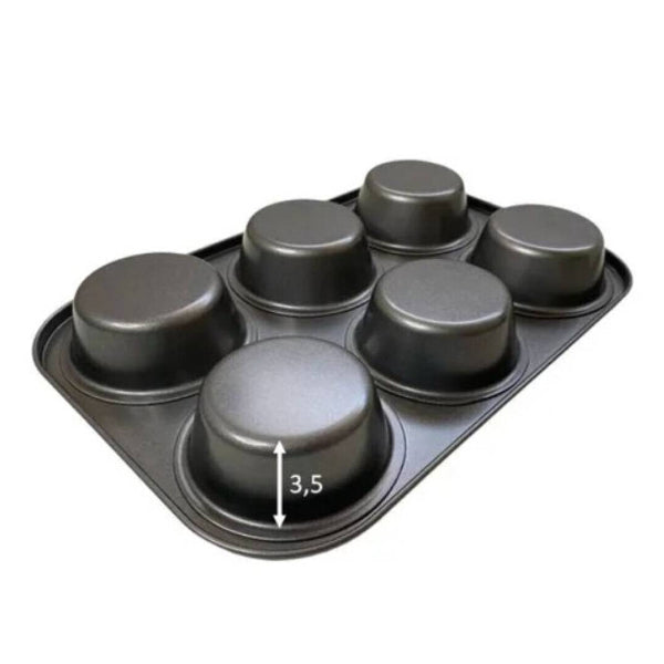 Molde Cupcakes 6 Compartimientos Metálico Repostería