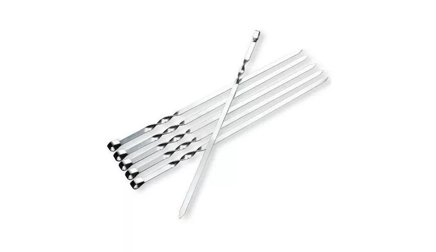 Set 6 Pinchos Brochetas Anticucho Acero Inoxidable
