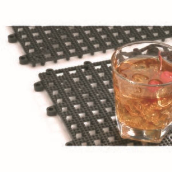 Bar Mat Goma Escurridor Negra Rejilla 32x32x1,5cm