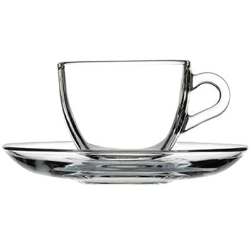 Taza Vidrio Con Platillo 85cc Pasabahce Cafe Té
