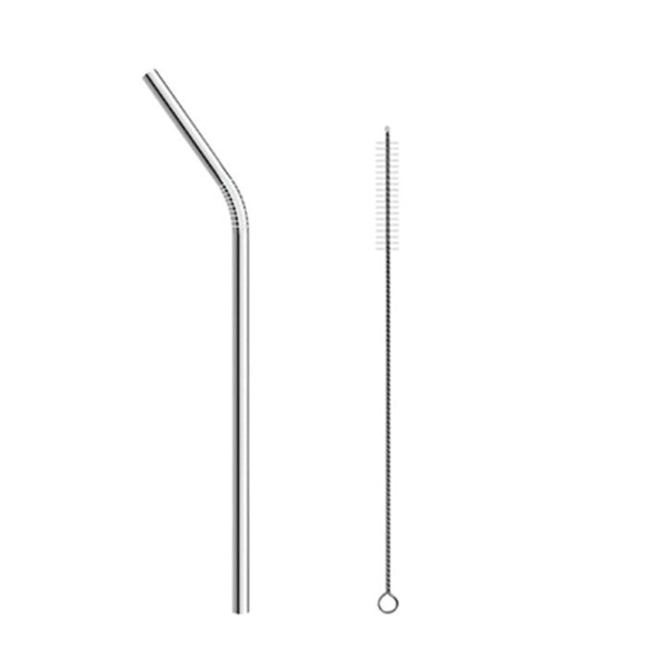 Set Bombilla Acero Inox Curva 26,5Cm X 4Mm