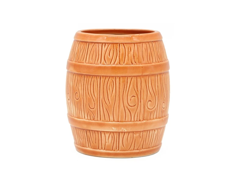 Vaso Barril 510ml Marrón Cerámica Regalo tiki
