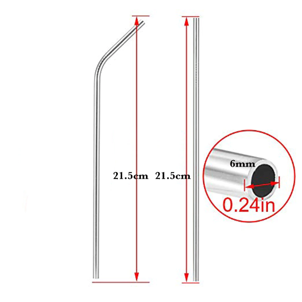 Set Bombilla Acero Inox Curva 21,5 Cm X 6Mm
