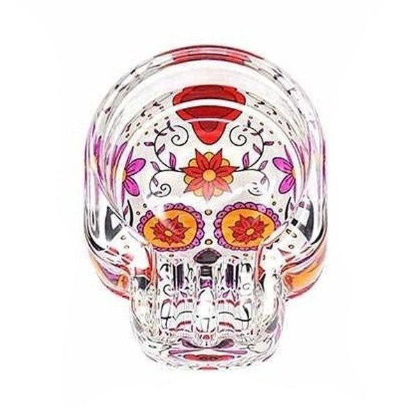Porta cenizas De Vidrio Calavera Colores