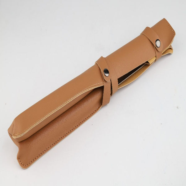 Set Cuchillo Y Horquilla En Estuche Café Claro Asado Parrilla