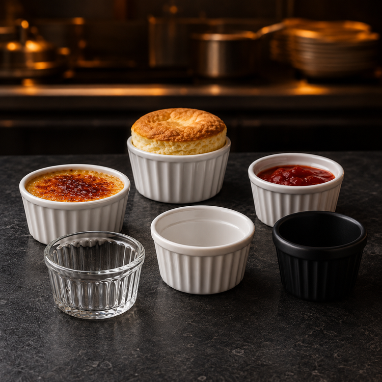 Pocillos ramekin para salsas, postres y preparaciones al horno