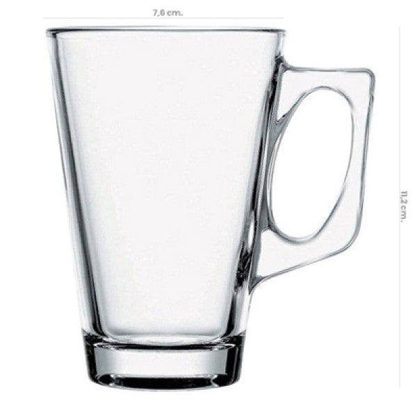 Vaso Vidrio Con Asa Café Templado Vela 250cc Pasabahce