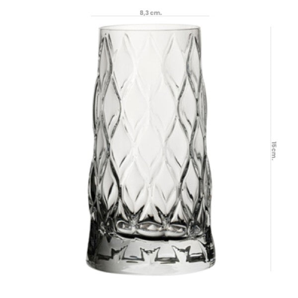 Set de 6 Vasos Vidrio Alto 450cc Leafy