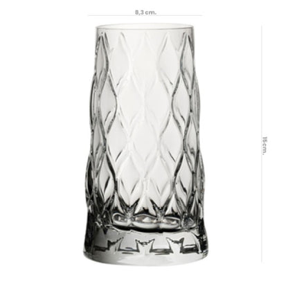 Set de 6 Vasos Vidrio Alto 450cc Leafy