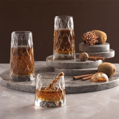 Set de 6 Vasos Vidrio Alto 450cc Leafy