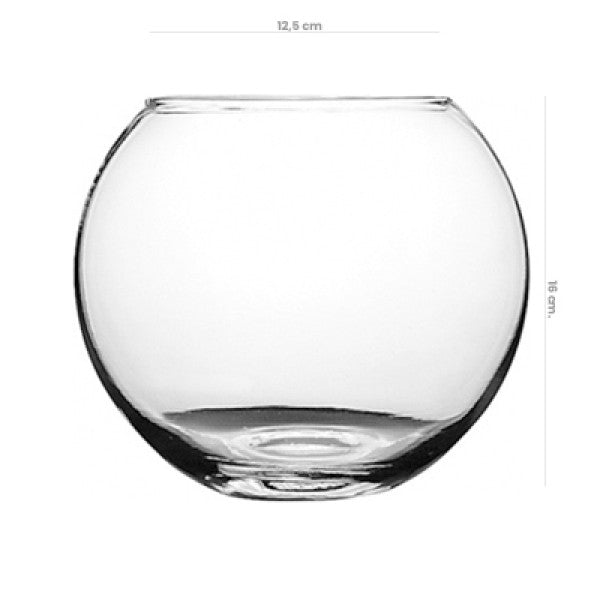 Pecera Florero Vidrio Redonda 16cm Pasabahce