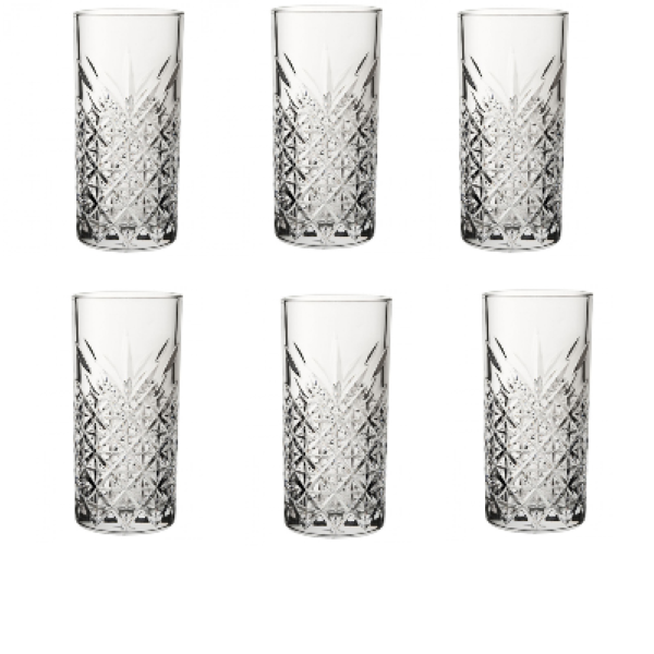 Set De 6 Vasos Vidrio Alto Timeless 450Cc
