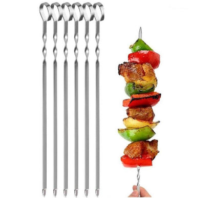 Set 6 Pinchos Brochetas Anticucho Acero Inoxidable