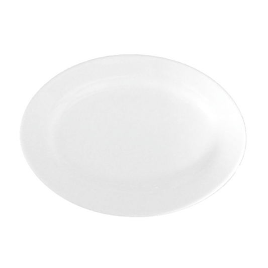 Azafate Ovalado Porcelana Blanco 25 Cm C/borde Star Round