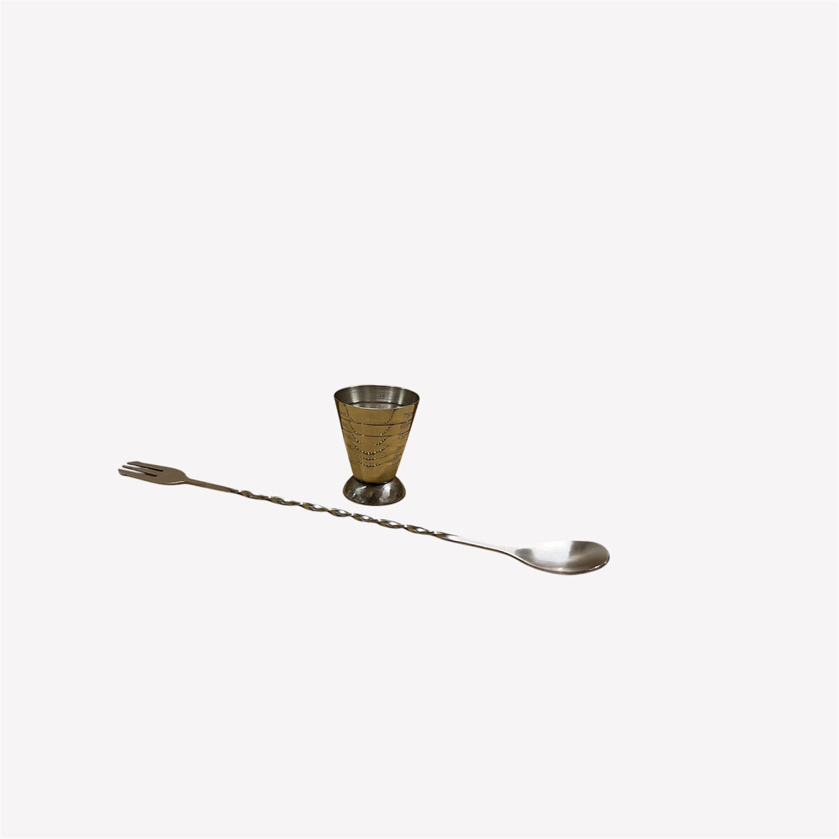 Set bar básico cuchara tridente más jigger