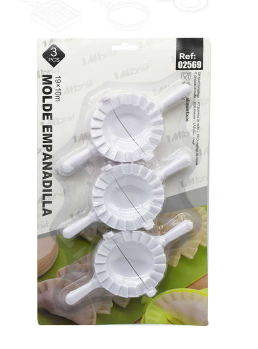 Set de 3 moldes para empanadas 19x10 cm