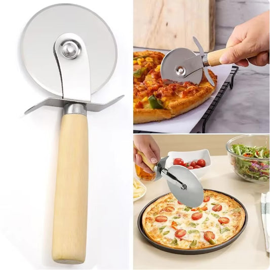 Cortador De Pizza Mango Madera 21,5cm
