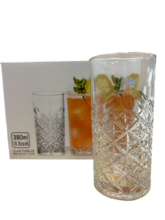 Set De 6 Vasos Vidrio Alto Timeless 380cc