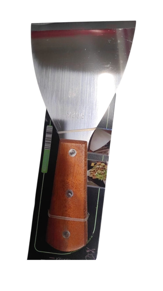 Espatula Cocina Lisa Acero Mango Madera 21,5cm