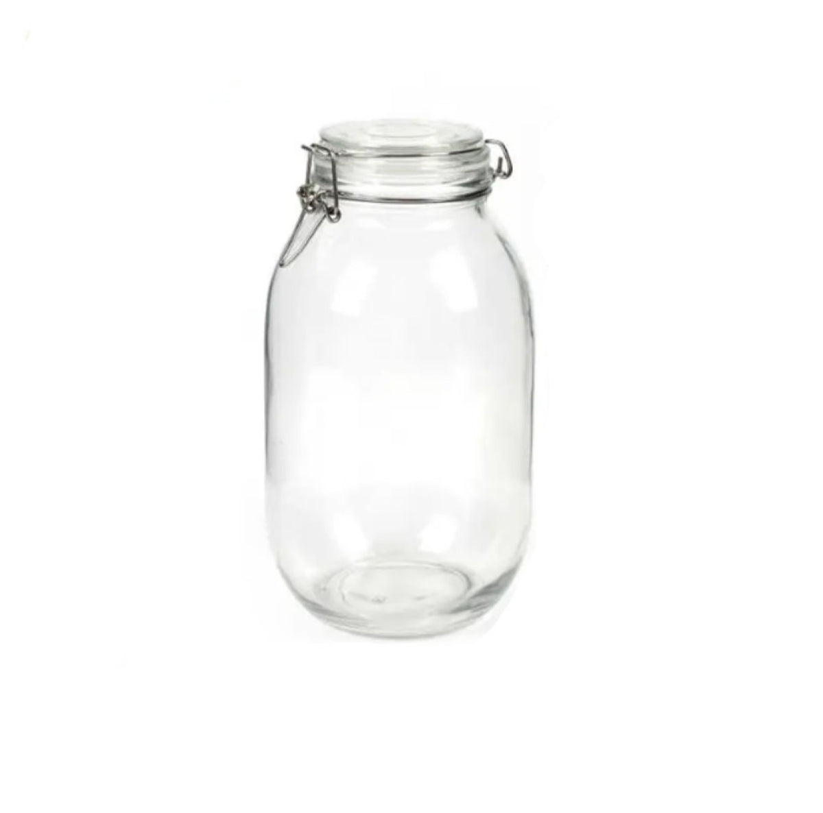 Frasco de vidrio transparente con tapa hermética de 3 litros