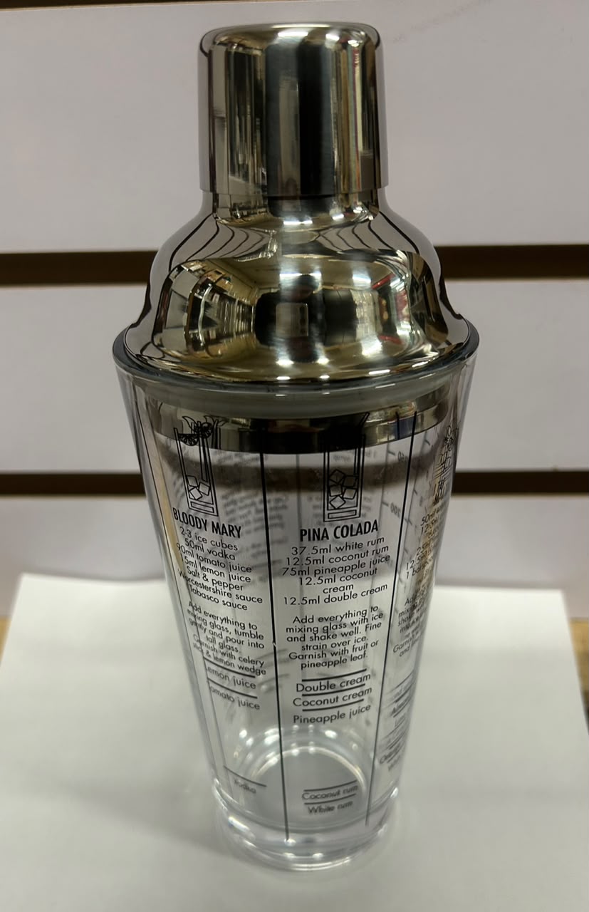 Vaso Coctelera Premium 400Ml Con Recetas Tragos Coctel