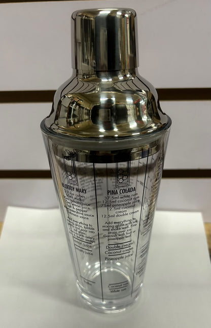 Vaso Coctelera Premium 400Ml Con Recetas Tragos Coctel