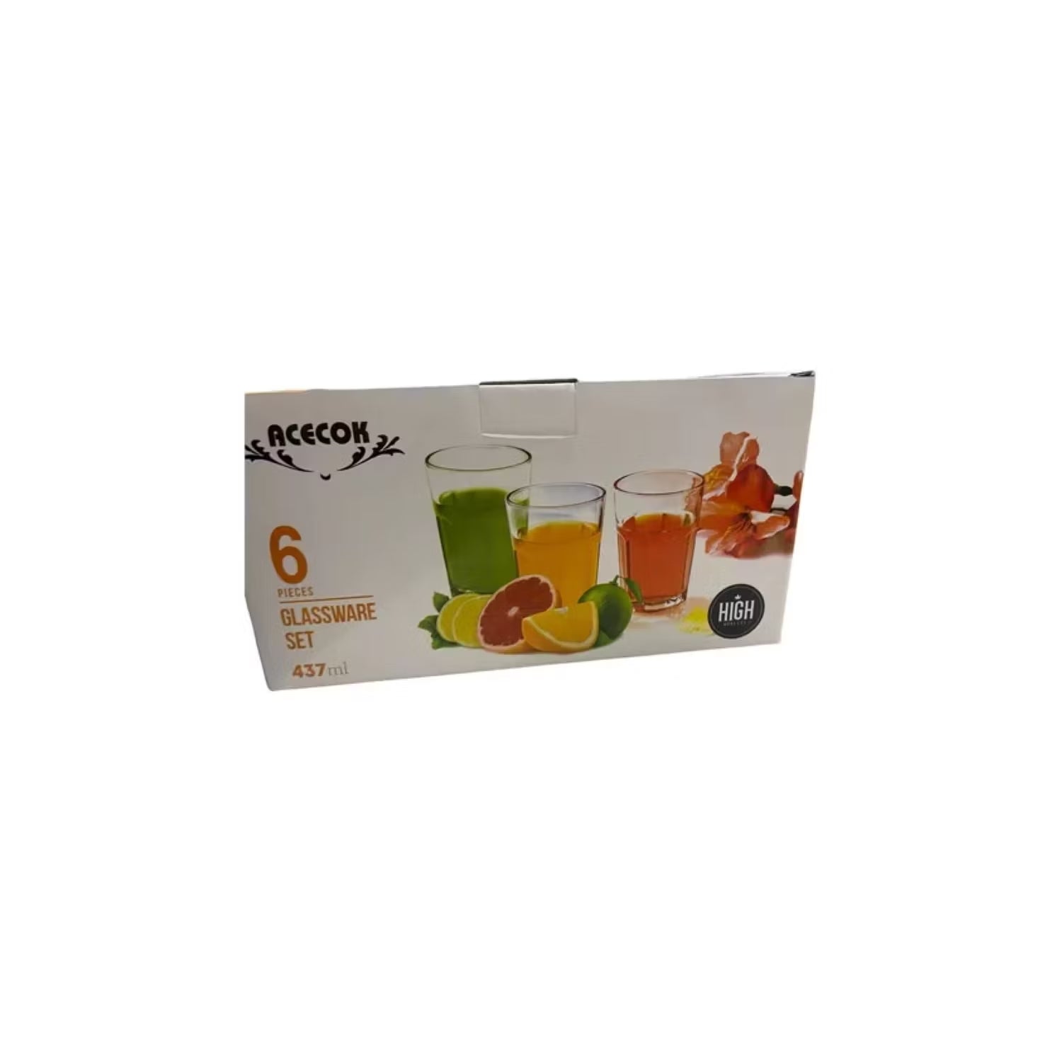 Set De Vasos De Vidrio Para Jugos 340ml