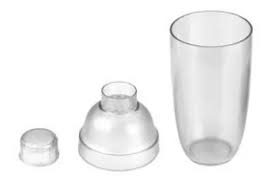 Coctelera  Plástico transparente Graduado 3 Piezas