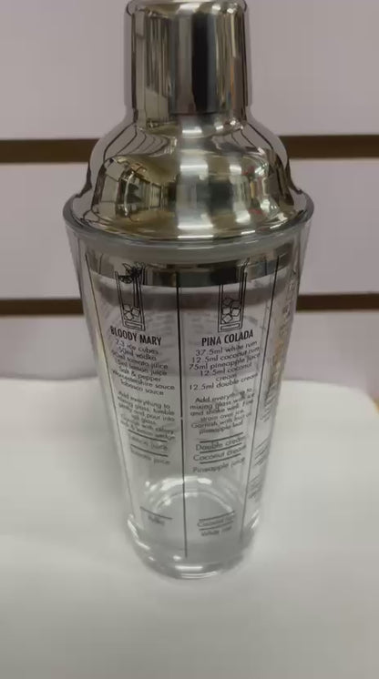 Vaso Coctelera Premium 400Ml Con Recetas Tragos Coctel