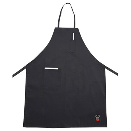 Delantal Pechera Color Negro Con Bolsillo 84x66Cm