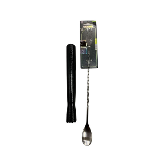 Set Cocktail Cuchara Tridente + Macerador Acero Inox Oferta