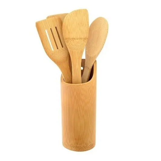 Set 4 Utensilios De Cocina Cucharas  Madera