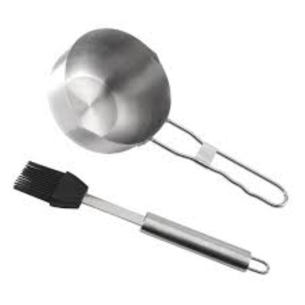 Olla De Acero Mas Cepillo Limpiador Set 2 Piezas Cocina